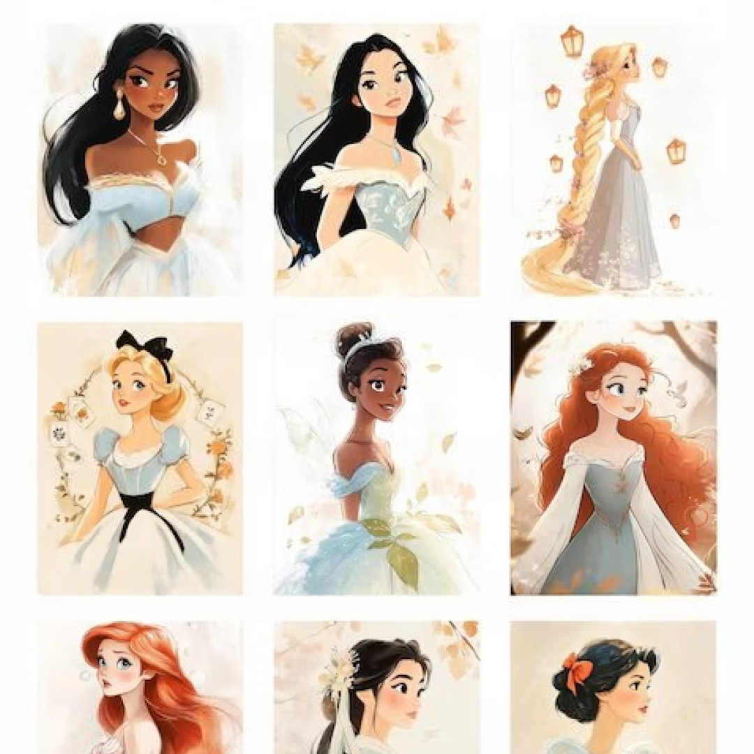 Princess Fairytale Wall Art Bundle: 15 Printable Decor Prints for Girls' Nursery or Playroom