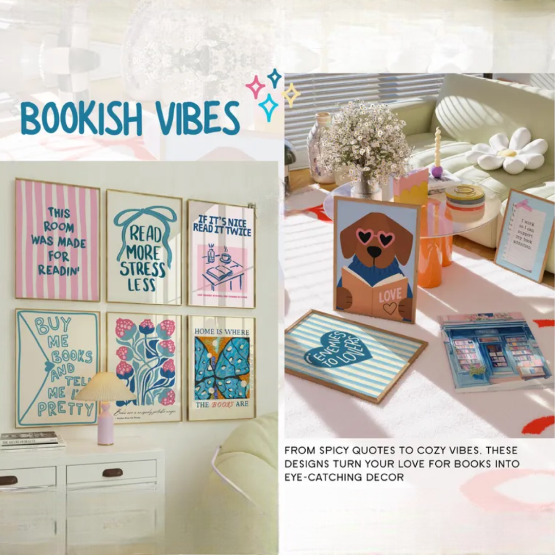 Set of 100 Book Lover Wall Art Prints, Printable Book Quotes, Cozy Reading Nook Decor, Prints, Funny Literary Aesthetic Quotes,Bookish Vibes