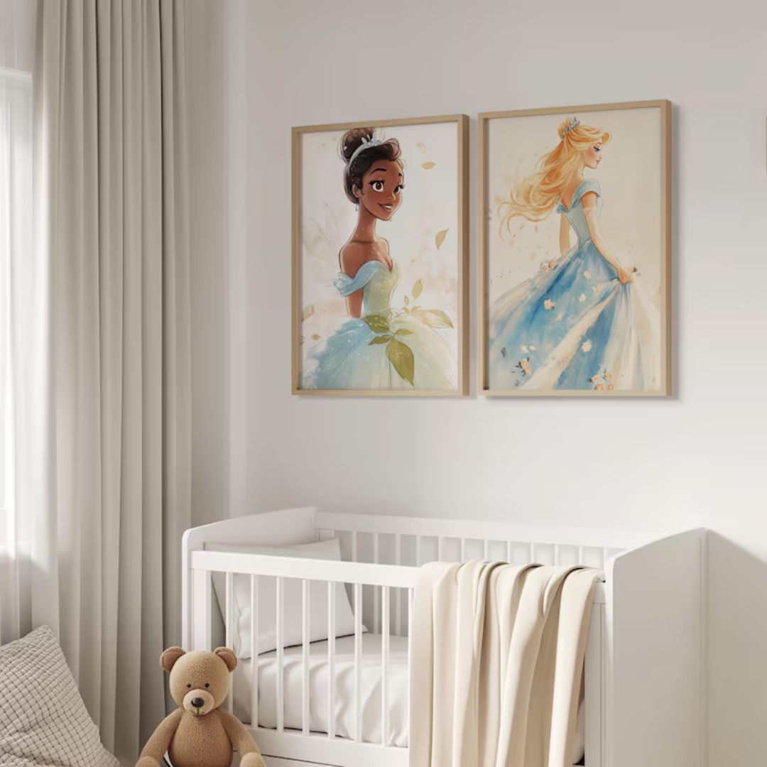 Princess Fairytale Wall Art Bundle: 15 Printable Decor Prints for Girls' Nursery or Playroom