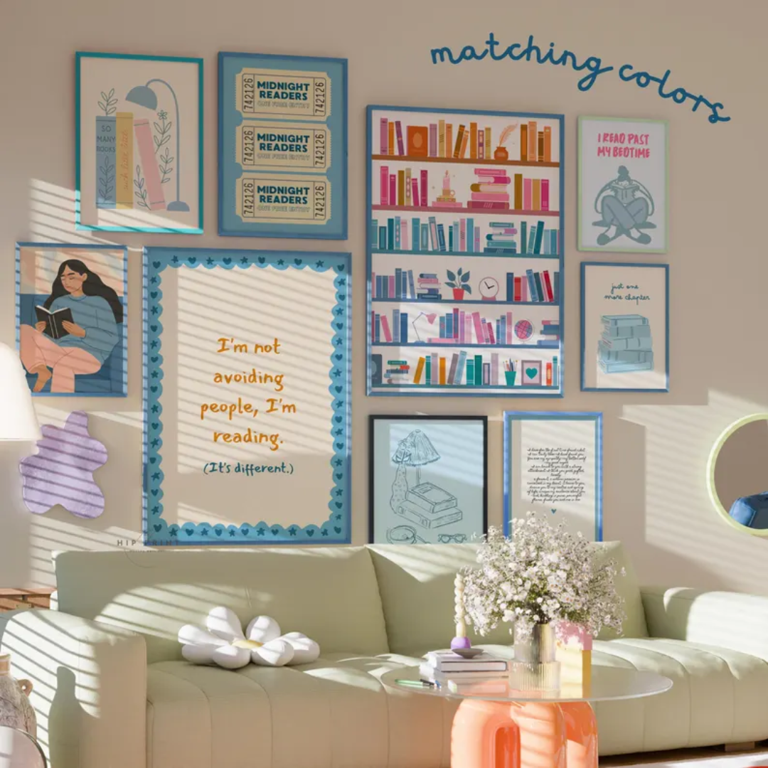 Set of 100 Book Lover Wall Art Prints, Printable Book Quotes, Cozy Reading Nook Decor, Prints, Funny Literary Aesthetic Quotes,Bookish Vibes