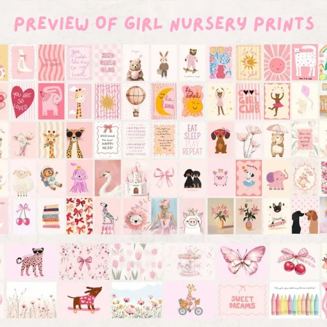 Bundle of +1250 Nursery Prints, Kids Room Wall Art, Baby Room Decor, Playful Animal Prints, Eclectic Nursery Wall Art, Educational Prints