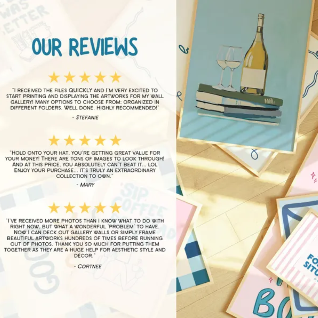 Set of 100 Book Lover Wall Art Prints, Printable Book Quotes, Cozy Reading Nook Decor, Prints, Funny Literary Aesthetic Quotes,Bookish Vibes