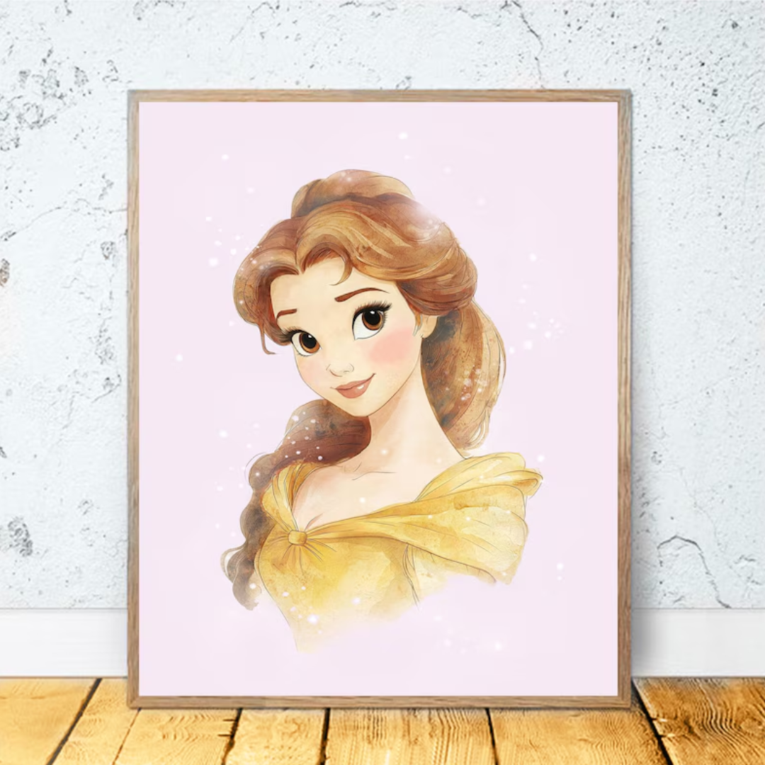 Set of 15 Princess Printable Prints, Girl Nursery Decor, Boho Fairy Tale Girls Room Decor, Princess Nursery