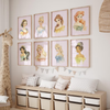 Set of 15 Princess Printable Prints, Girl Nursery Decor, Boho Fairy Tale Girls Room Decor, Princess Nursery
